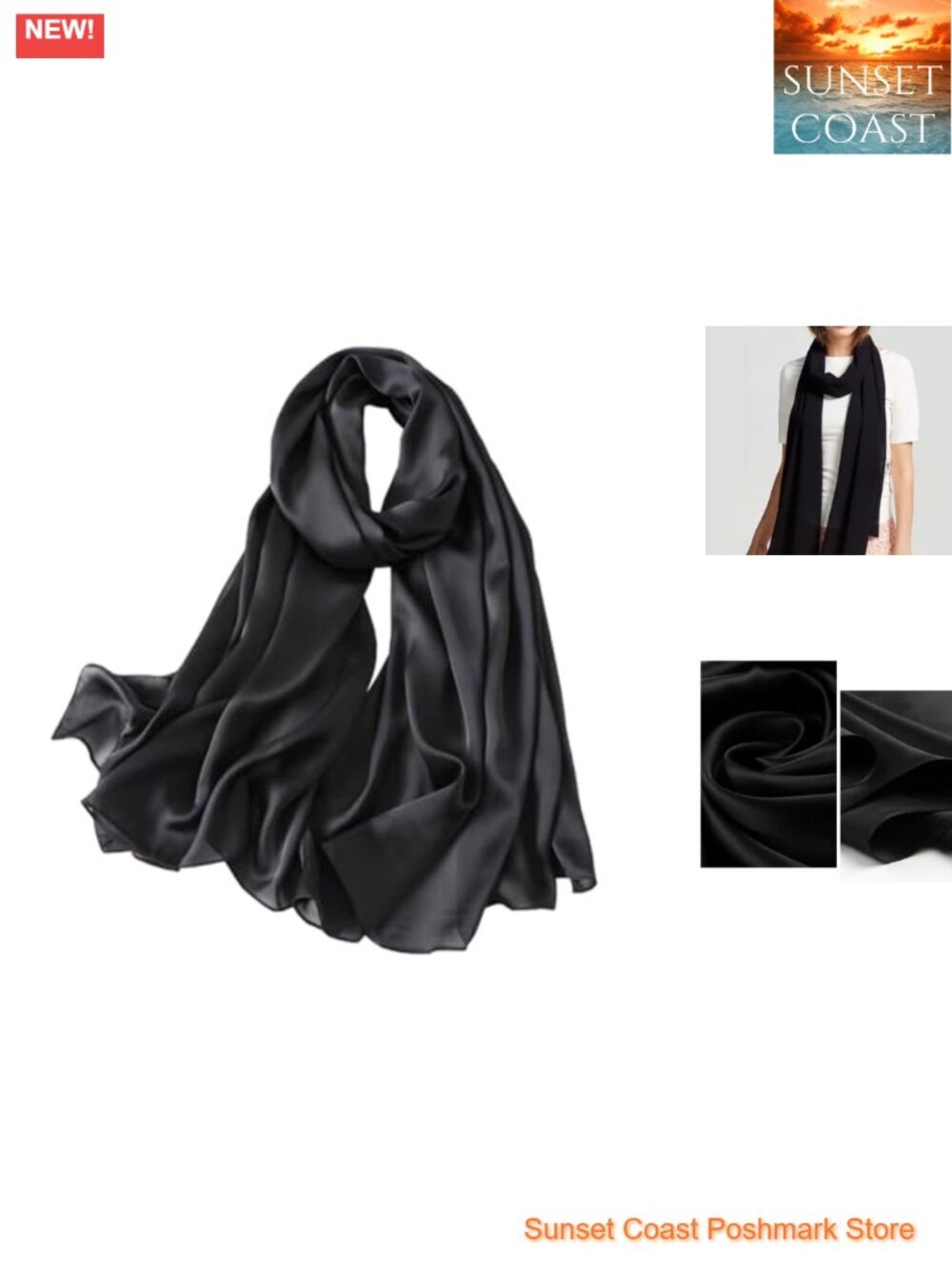 100% Pure Mulberry Silk Long Scarf Shawl Oblong Wrap Gift Packed